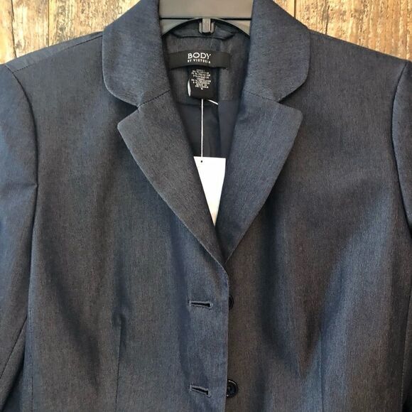 Victoria Secret Sz 6 NWT Navy Blue Long Sleeve Career Workwear 3-Button Blazer - Picture 5 of 7